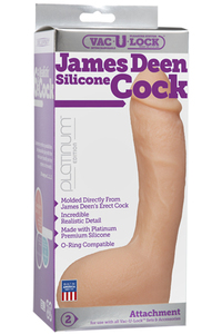 Насадка к трусикам Vac-U-Lock - James Deen Silicone Cock 9" из силикона телесная